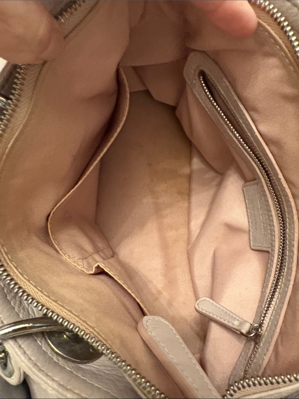 ⭐️Auth Christian Dior Pebbled Leather Boston Bowling Bag – Pale Blush Pink 2013 - Picture 8 of 17